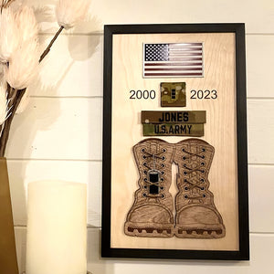 Personalized Gift For Veteran Wood Sign, Proud Military Display Plaque 04qhqn050924-Homacus