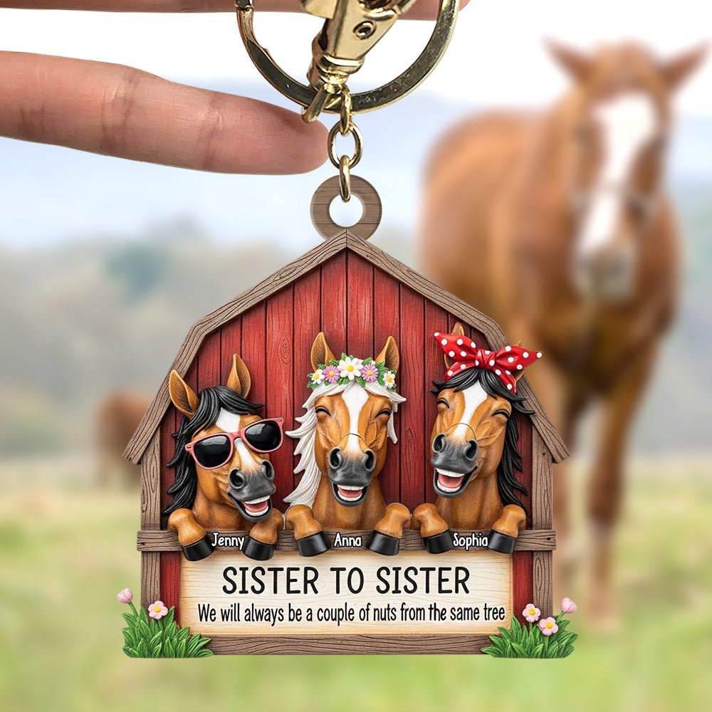 Funny Horse Gang Keychain - Personalized Gifts For Sisters 03qhtn300525-Homacus