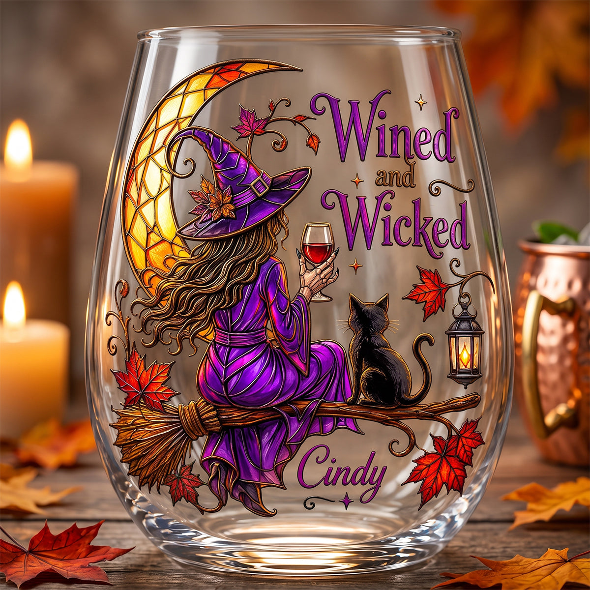 Witch Stemless Glass Egg Cup - Personalized Halloween Gifts For Her 02hutn310726