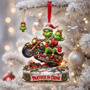 Monster Riding Couple Ornament - Personalized Gifts For Couple Christmas Ornament 06TYLU170826-Homacus