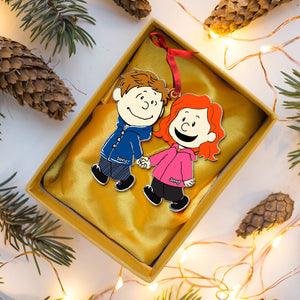 Cartoon Couple Ornament - Personalized Gift For Couple Hand In Hand-Homacus