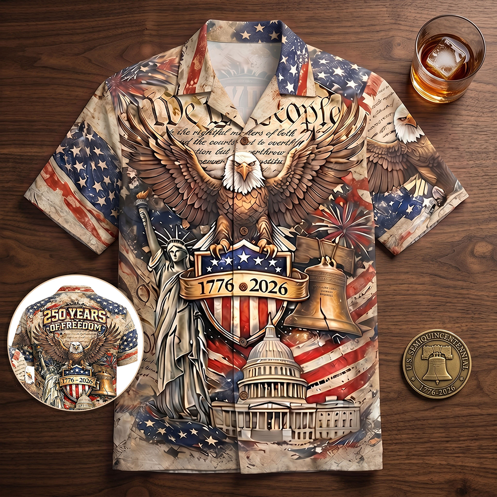 Celebrate America 250th Anniversary Hawaiian Shirt - Personalized Gifts For Patriots 01hutn250626-Homacus