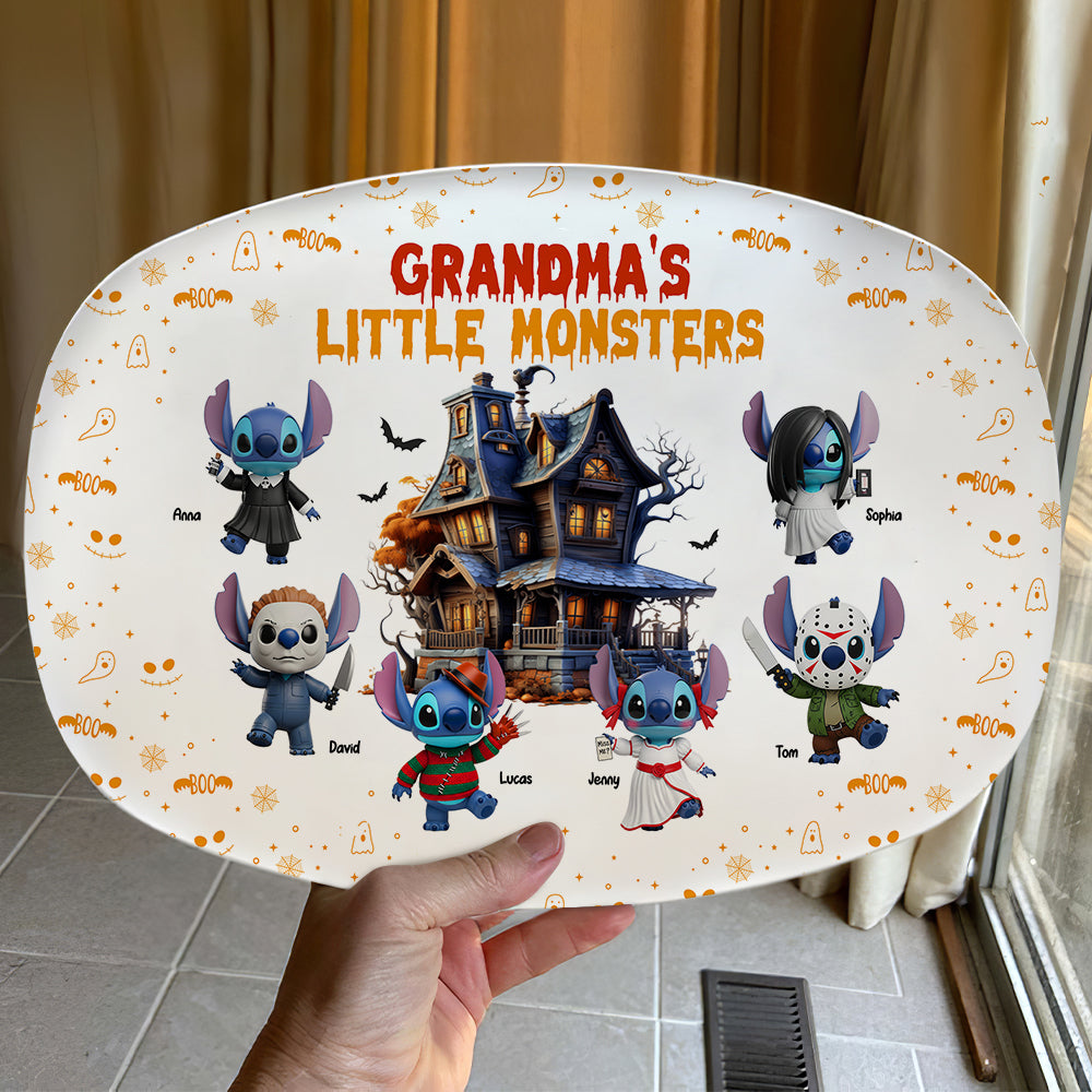 Horror Monsters Personalized Halloween Gifts For Mom/Grandma Plate 02pgtn110825-Homacus