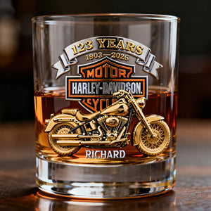 Biker Anniversary Round Glass - Personalized Gifts For Motorcycle Lovers 02naqn240226-Homacus