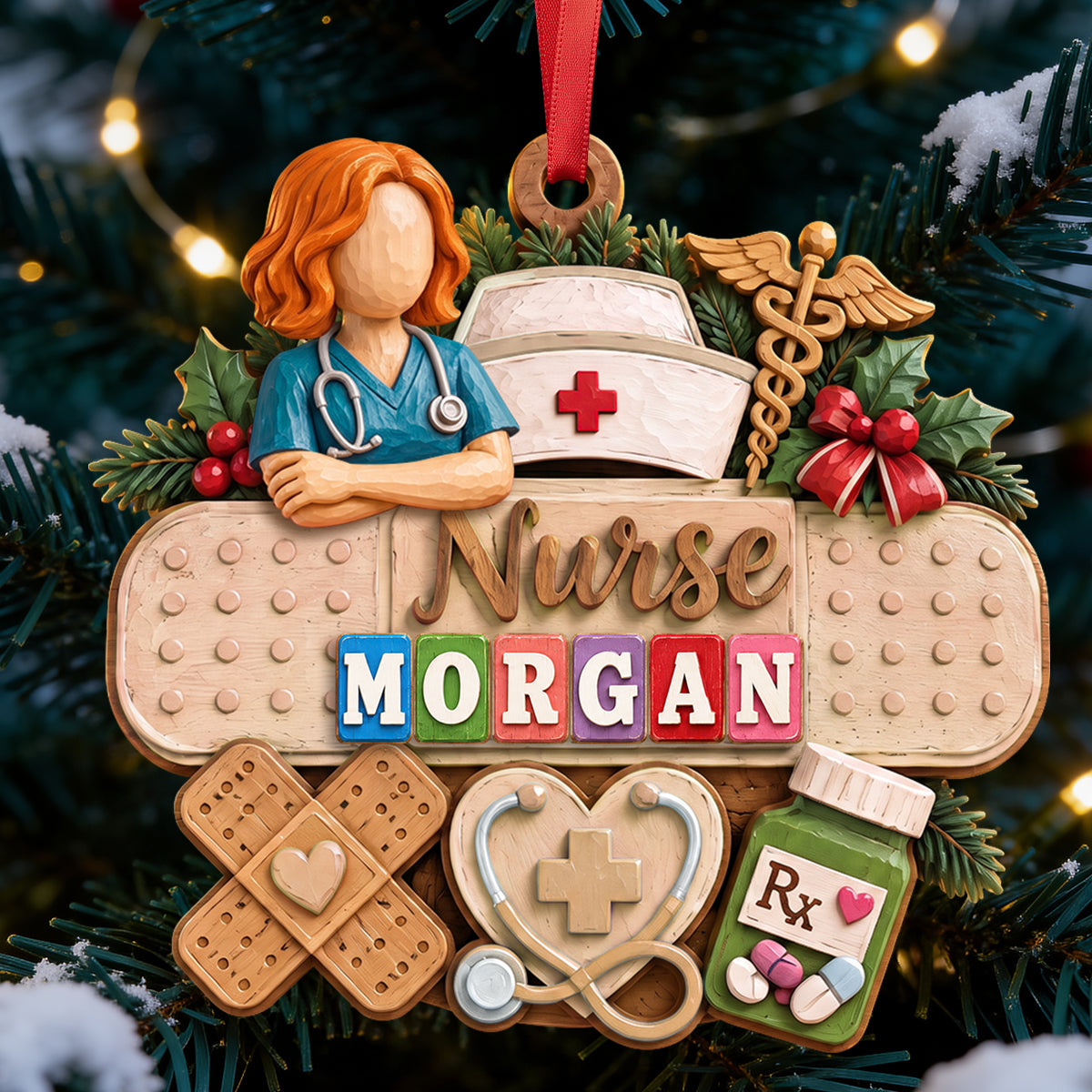 Dedicate Nurse Wood Effect Ornament, Personalized Gifts For Nurse, RN, CNA,... 01QHDT161026-Homacus