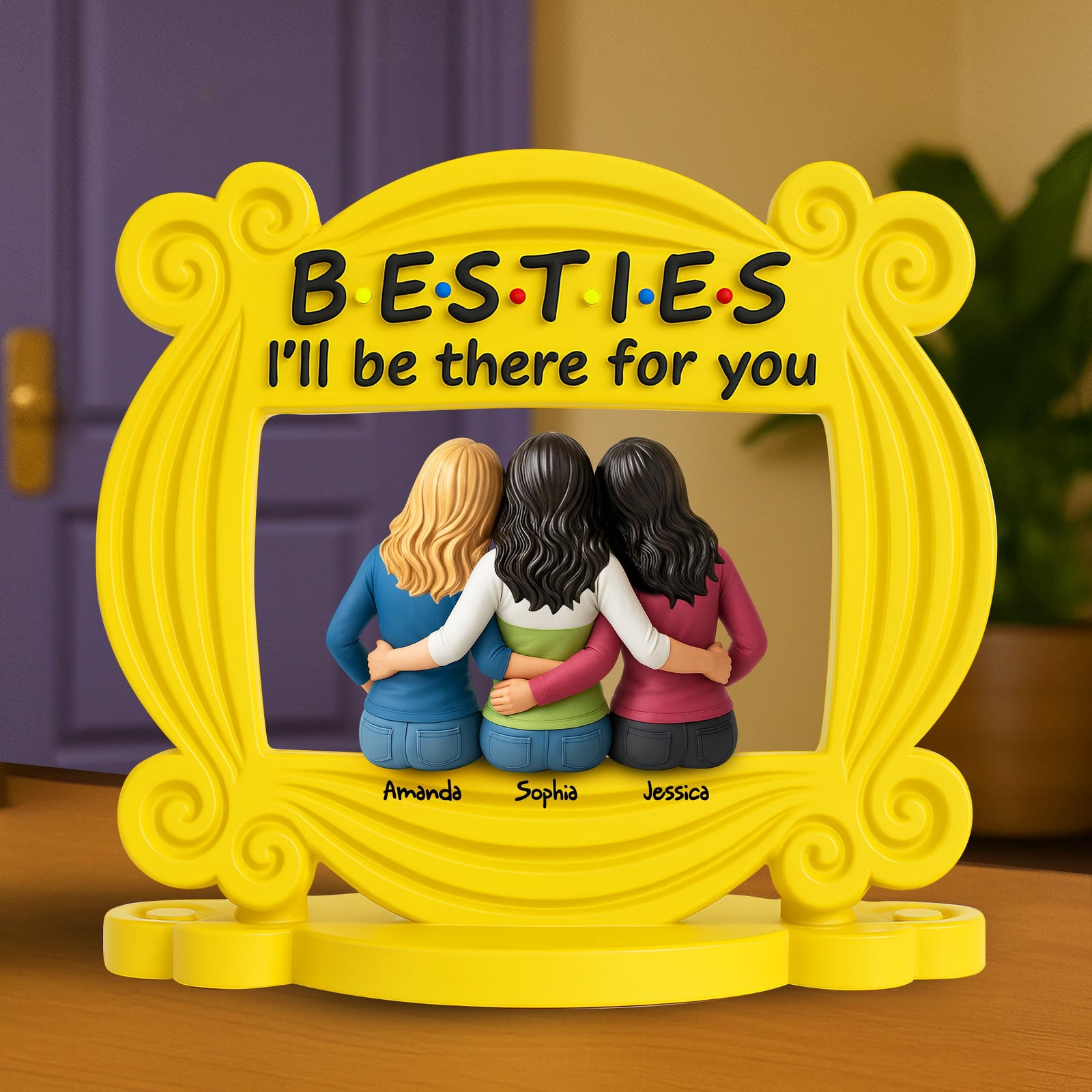 Besties Always By Your Side Acrylic Plaque - Personalized Gifts For Friends 04QHLU270525-Homacus