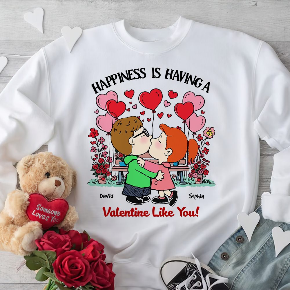 Personalized Gifts For Couple Shirt Valentine Happiness 06xqpu291124hg-Homacus
