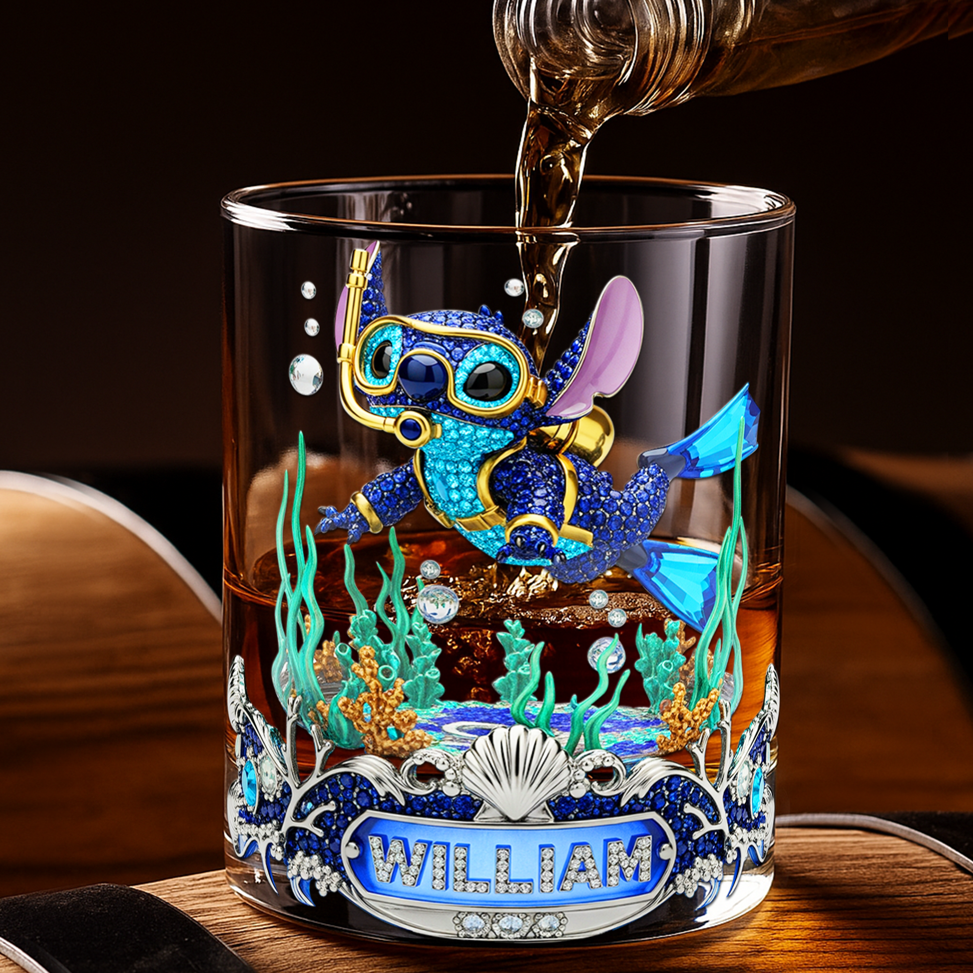 Scuba Diving Alien Drinking Glass - Personalized Gifts For Scuba Divers 03TGLU270825-Homacus