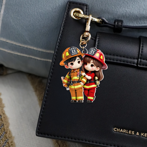 Personalized Gifts For Couple Keychain Firefighter Couple 03ohpu060225-Homacus