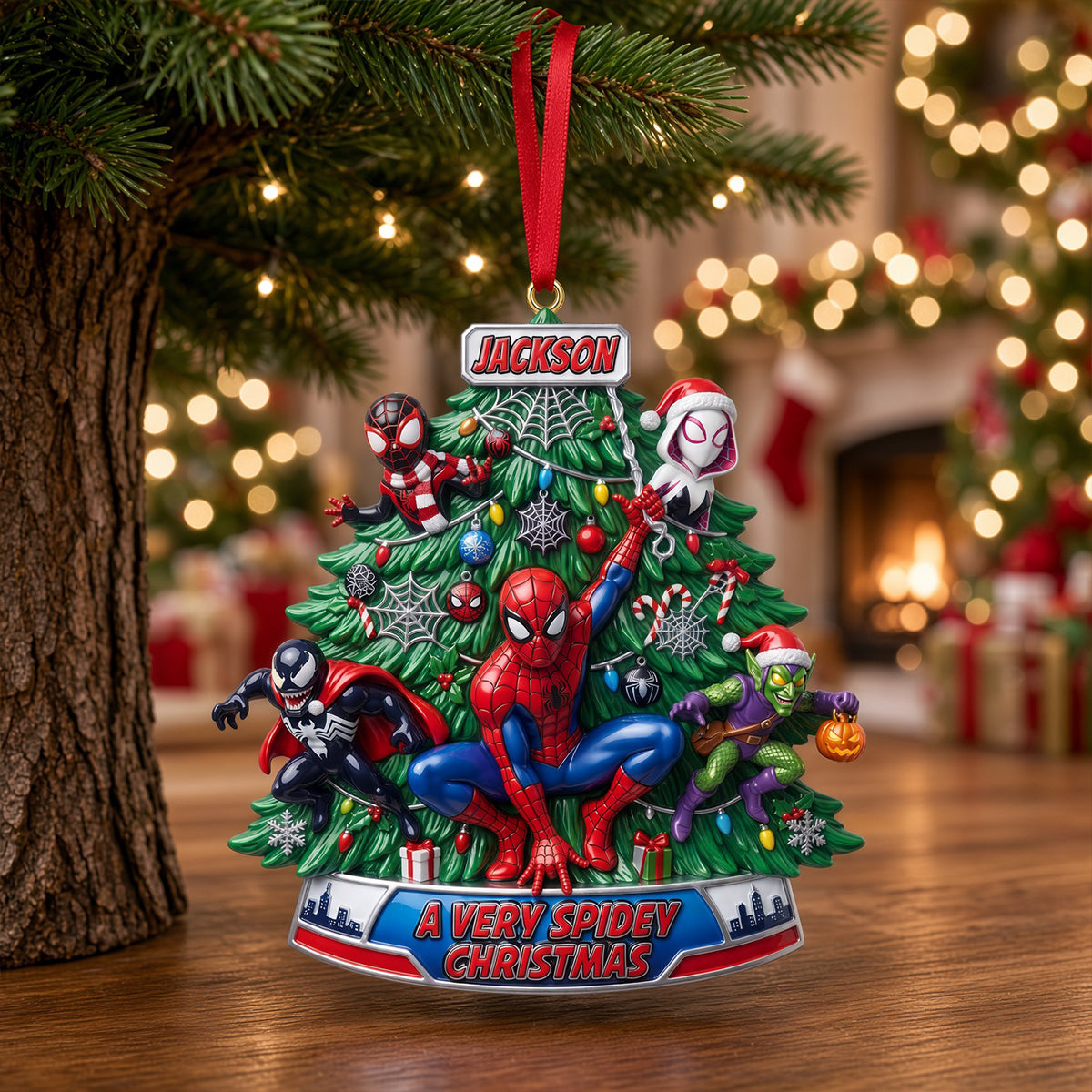 Versions Of Web-Slinging Warrior Merry Xmas Acrylic Ornament - Personalized Christmas Gifts 03tytn170926