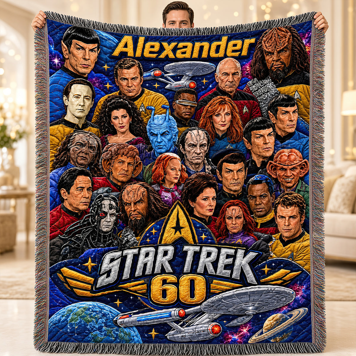 60th Anniversary Blanket - Personalized Gifts For Christmas Woven Blanket 04HUDT021026-Homacus