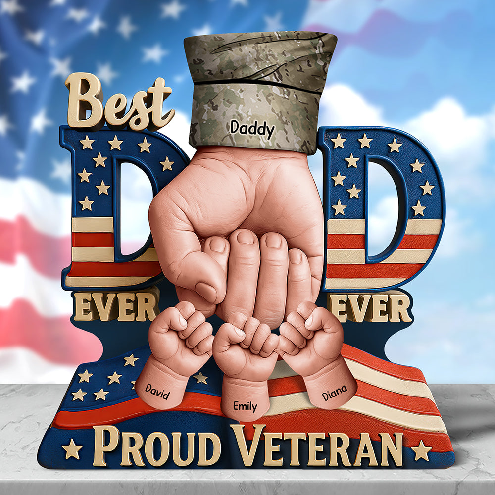 Proud Veteran Dad Acrylic Plaque - Personalized Gifts For Father 04HUQN080525-Homacus