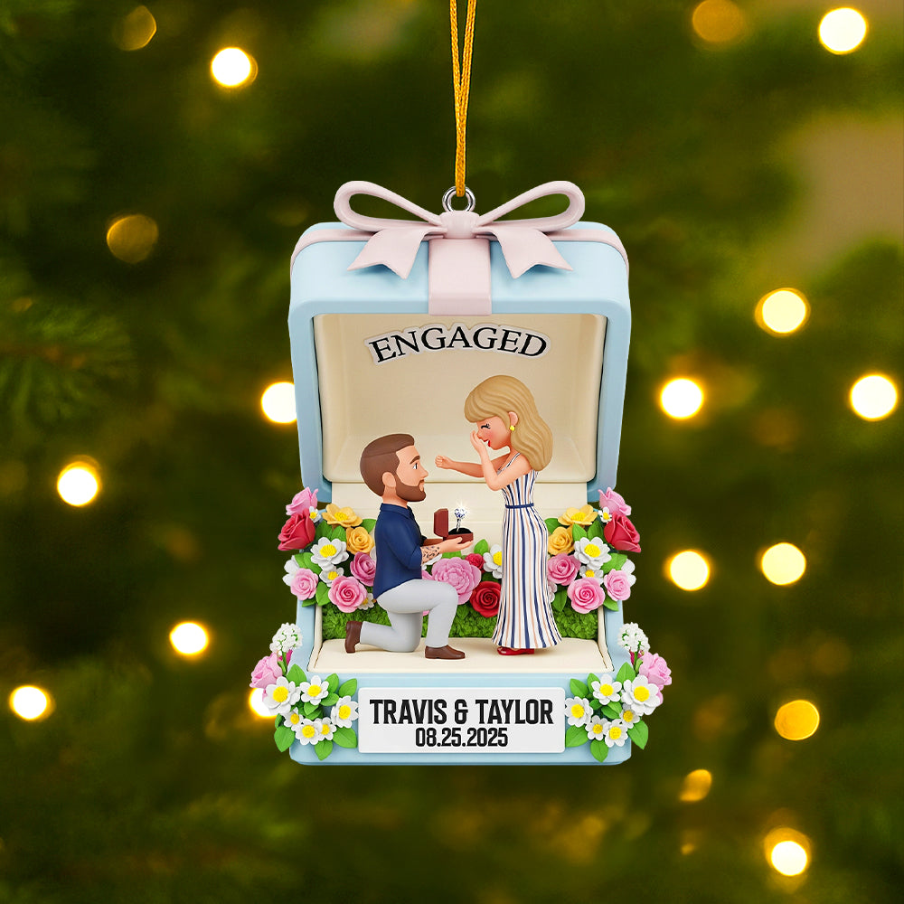 Personalized Engagement Anniversary Gifts For Couple Christmas Ornament 04natn290825-Homacus