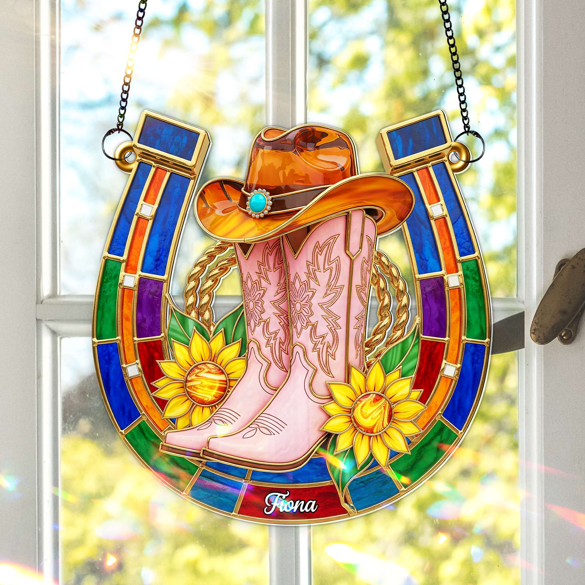 Western Spirit Suncatcher Ornament - Personalized Gifts For Cowgirl 02NALU280725-Homacus