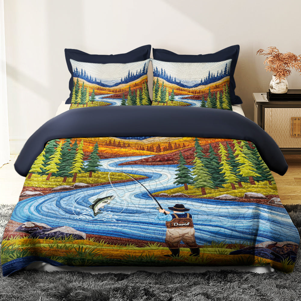 Fisherman Quilt Bedding Set Special Line Personalized Fishing Gifts 04PGDT280625-Homacus
