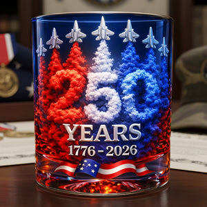 250th Anniversary 11oz Round Glass - Personalized Gifts For Patriotic 01TOTA240326-Homacus