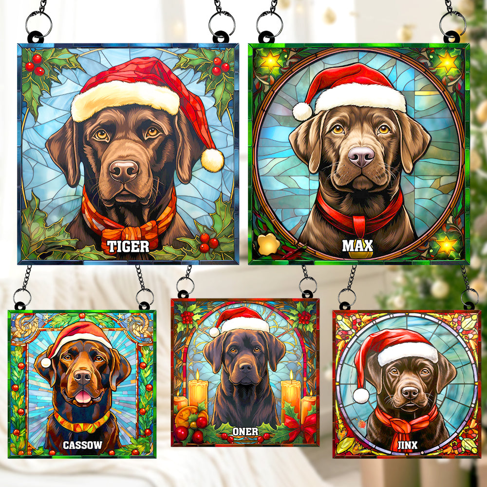 Chocolate Labrador Dog Christmas Acrylic Suncatcher Ornament 02HUTN100924 Gifts For Dog Mom Or Dog Dad-Homacus