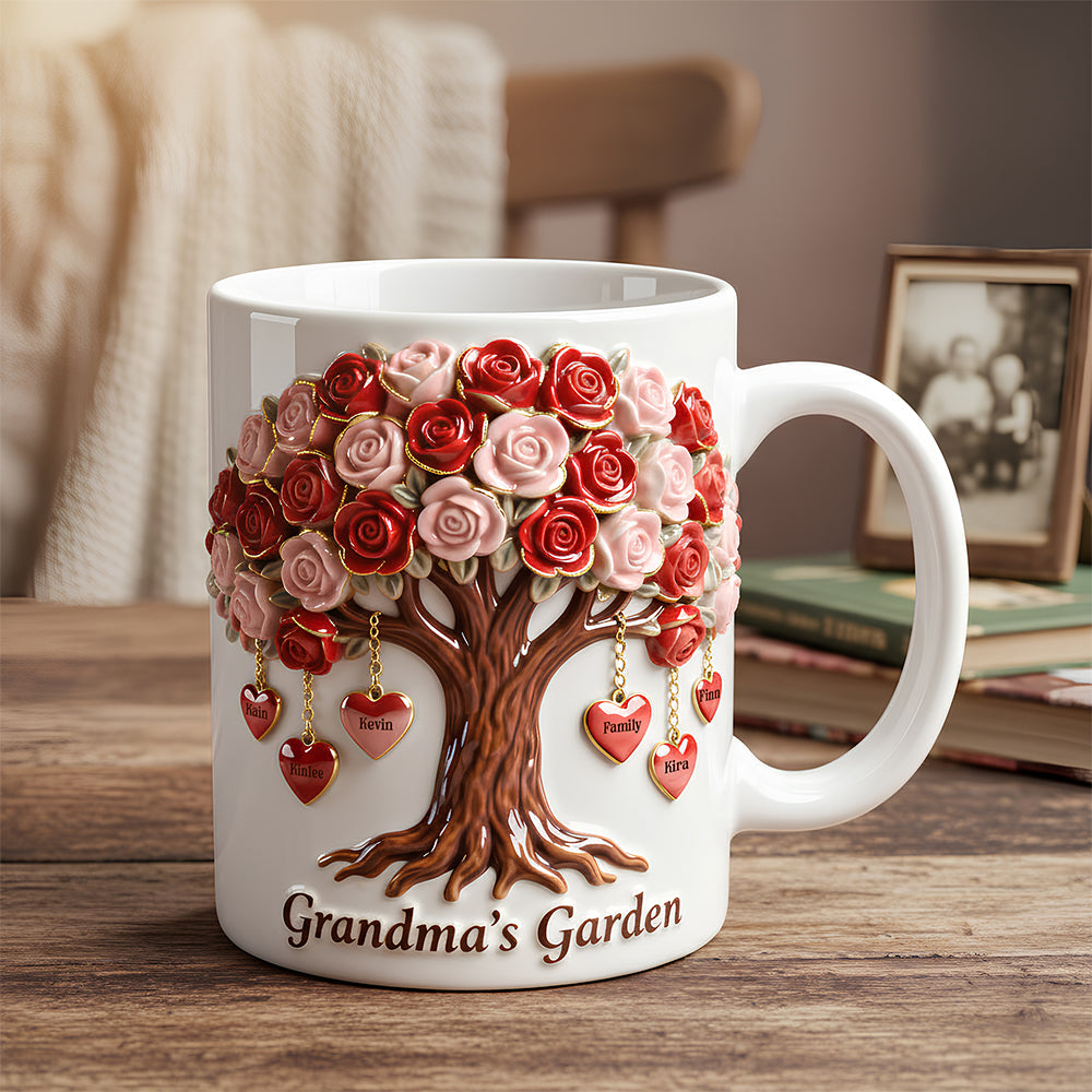 Family Heart Coffee Mug - Personalized Gifts For Grandma 04OHDT311225-Homacus