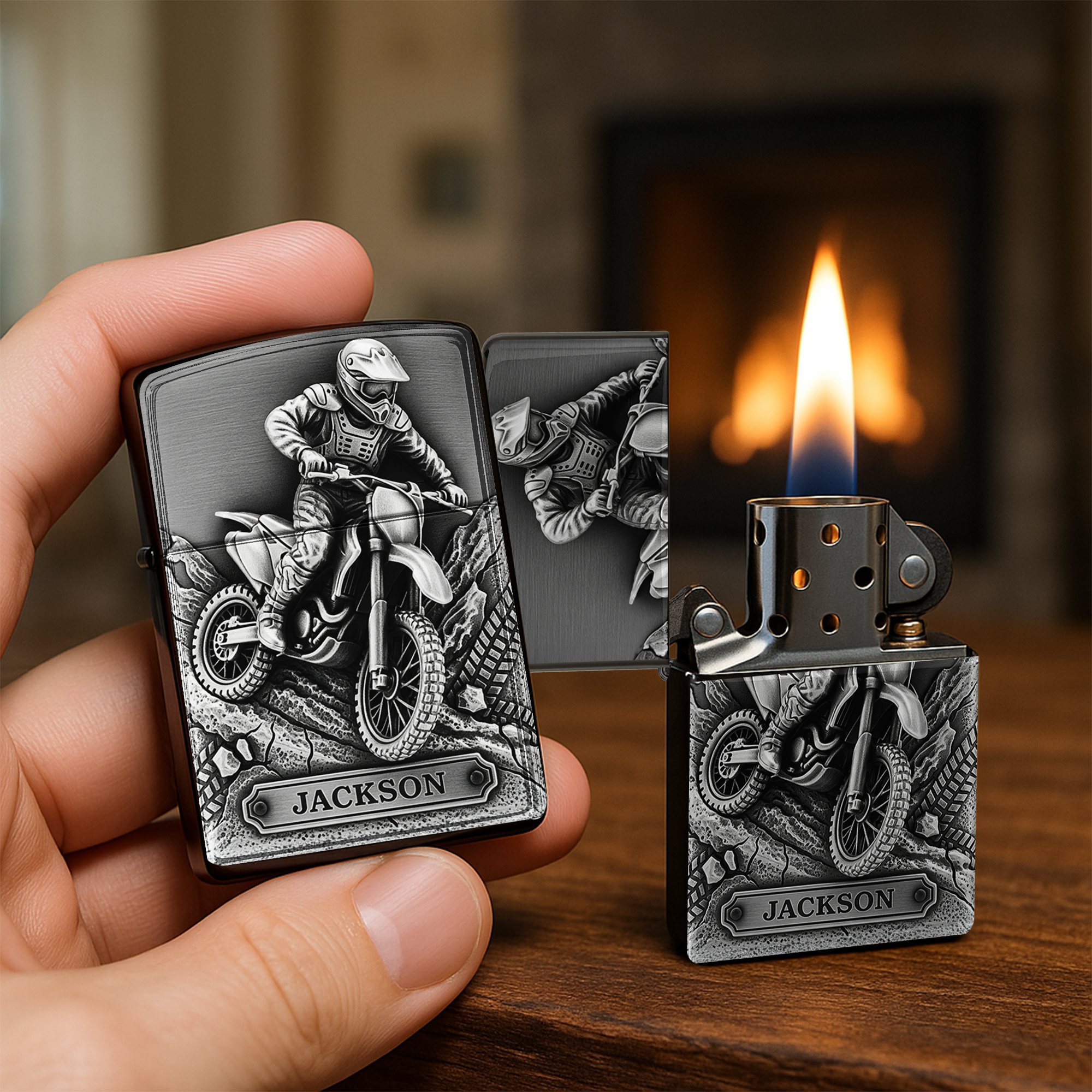 Mud Trail Rider Lighter - Personalized Gift For Motorcross Lovers 03NALU060825-Homacus