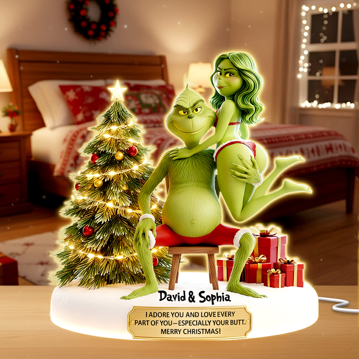 Mischievous Green Couples Light Box - Personalized Gift For Couples 07OHLU291025-Homacus