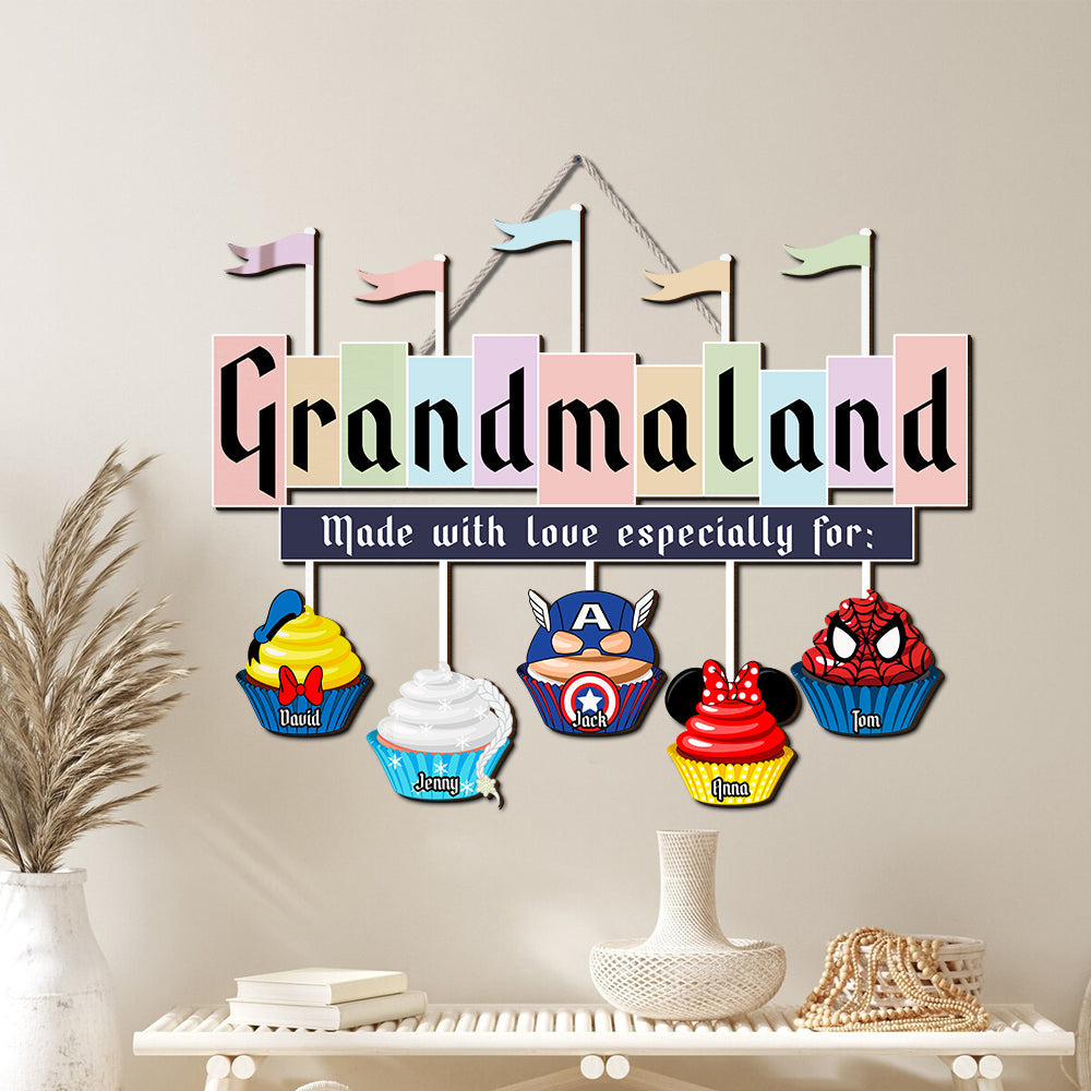 Personalized Decor Gifts For Grandma's Kitchen Wood Sign Made With Love 02qhtn060224qnpa Mother's Day Gifts-Homacus