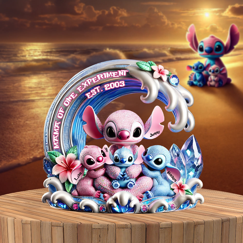 Personalized Gifts For Mom Custom Shaped Acrylic Plaque, Adorable Blue Aliens-Homacus