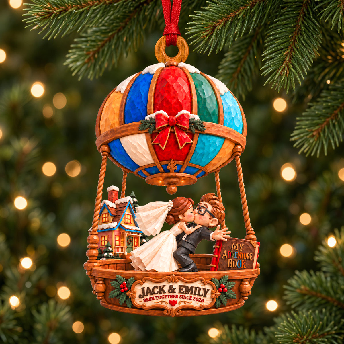 Forever Adventure Couple Ornament - Personalized Gifts For Couple 05hadh300926-Homacus