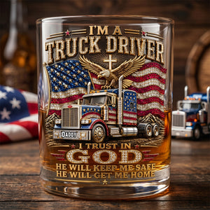 Dad Round Glass - Personalized Father's Day Gifts For Christian Truck Driver 02padh250526-Homacus