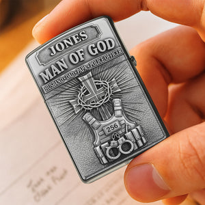 Police Man Of God Lighter, Personalized Gifts For Police Officer 05qhtn120825-Homacus