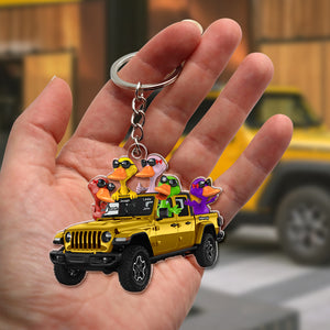 Happy Ducks Keychain - Personalized Gifts For Off-road Lovers 02qhqn281224-Homacus