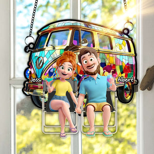 Couple With Colorful Motorized RV Suncatcher - Personalized Gifts For Couple 01TGLU140725-Homacus