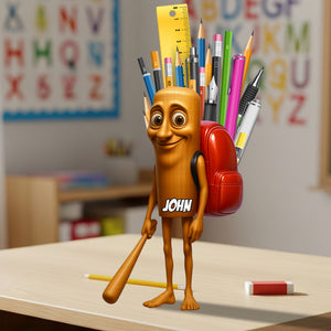 Kid Wooden Pen Holder - Personalized Gifts For Kid 02OHDT260725-Homacus