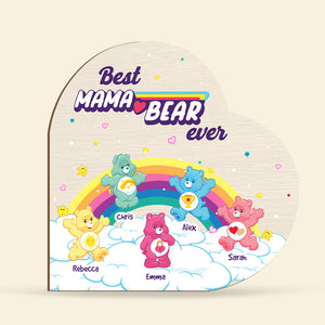 Personalized Gifts For Mom Wood Sign Best Mama Ever Care Bears Wood Sign-Homacus