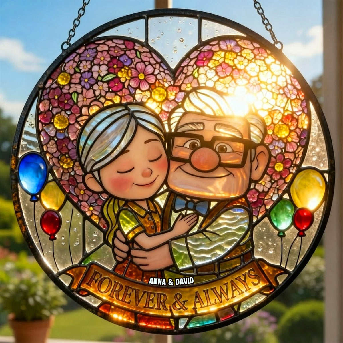 Together Forever Stained Glass - Personalized Gifts For Couple 01totn090126-Homacus