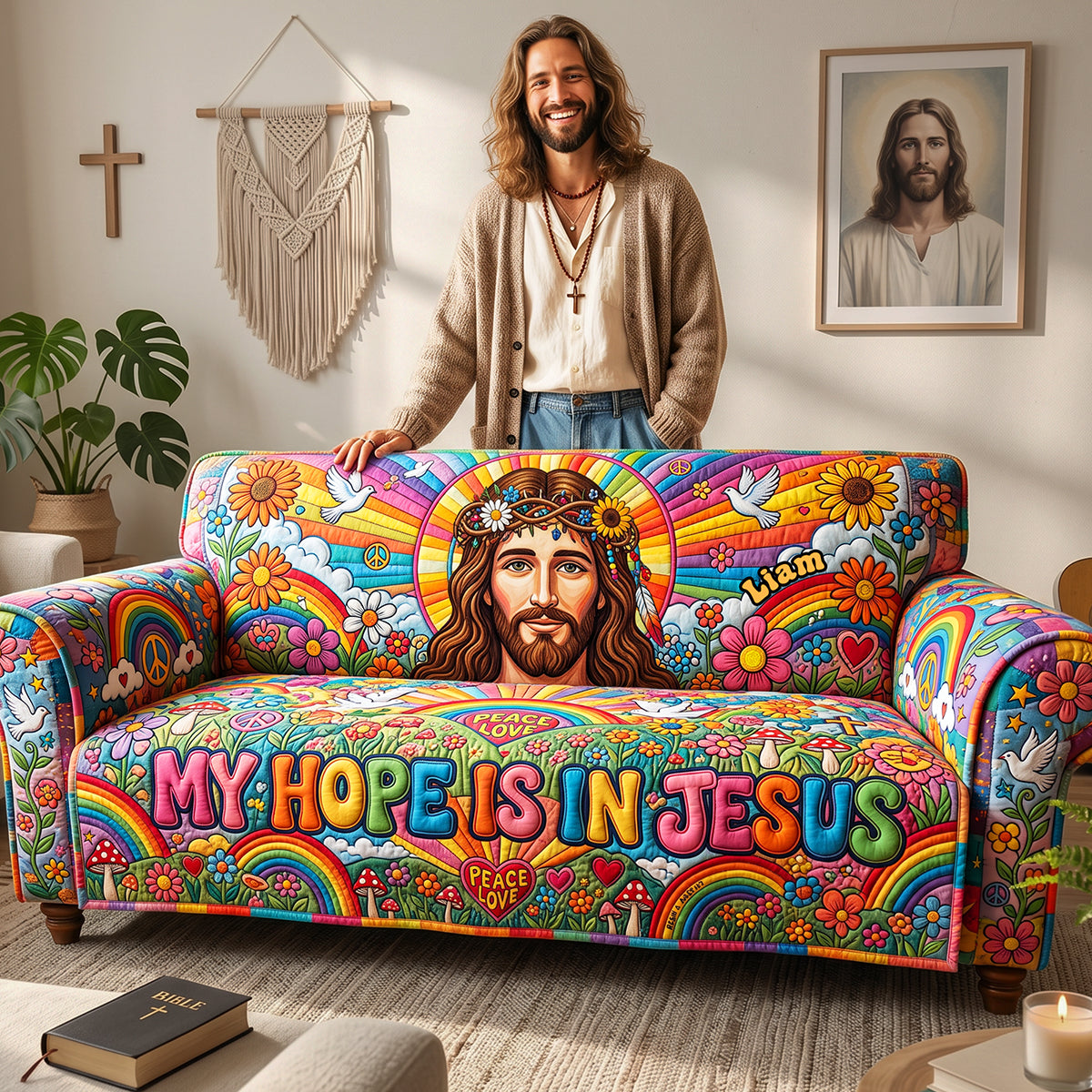My Hope Is In Jesus Quilted Sofa Cover - Personalized Gifts For Christians 02pata080726-Homacus