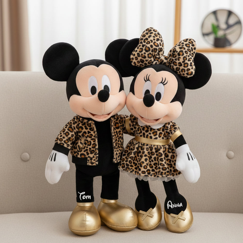 Leopard Style Animated Couple Shaped Pillow Personalized Gifts 02pgtn281125-Homacus