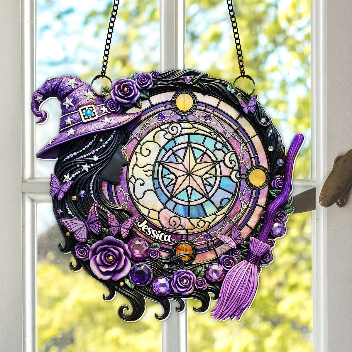 Mystical Witch Suncatcher - Personalized Gifts For Witch Lovers 10TOLU150725-Homacus