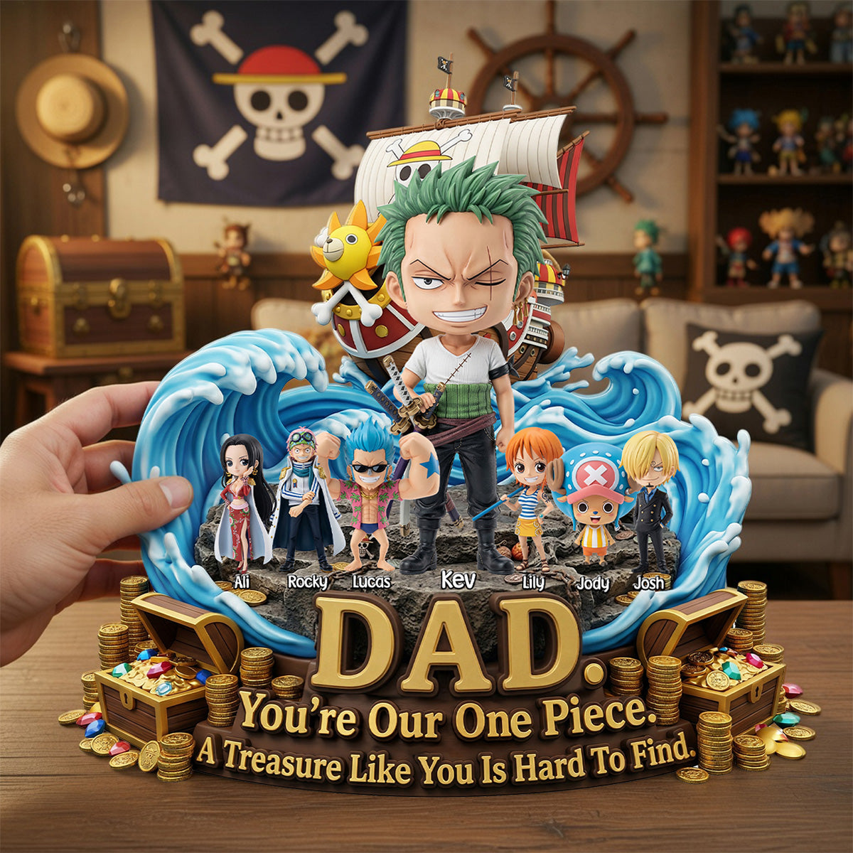 Sea Captain Dad And Kids Acrylic Plaque - Personalized Gifts For Father's Day Plaque 042HUMG250326-Homacus