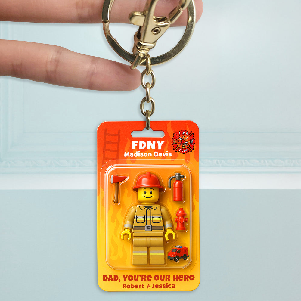 Firefighter Dad Keychain Personalized Gifts For Dad 01NADT250425-Homacus