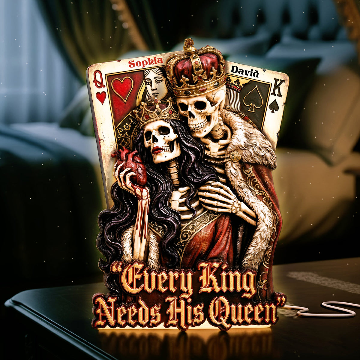 Skeleton Couple Light Box - Personalized Gift For Couples 04HULU091225-Homacus