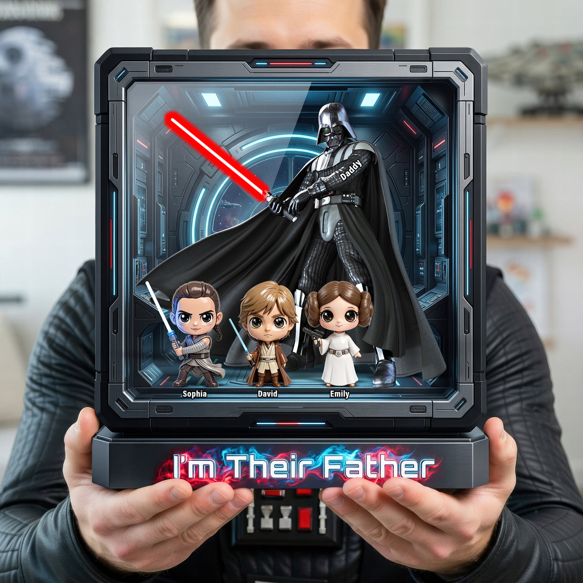 Cosmic Dad And Kids Acrylic Plaque - Personalized Gifts For Dad 042huqn310326-Homacus