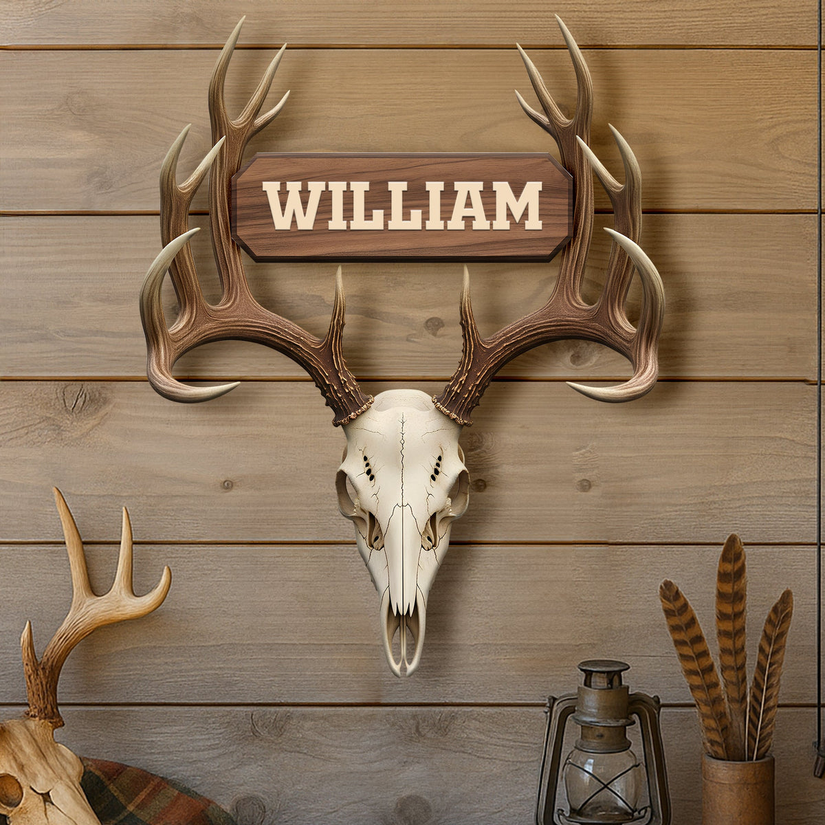Deer Head Sculpture Wood Sign - Personalized Gifts For Hunting Lovers 05NALU100625-Homacus