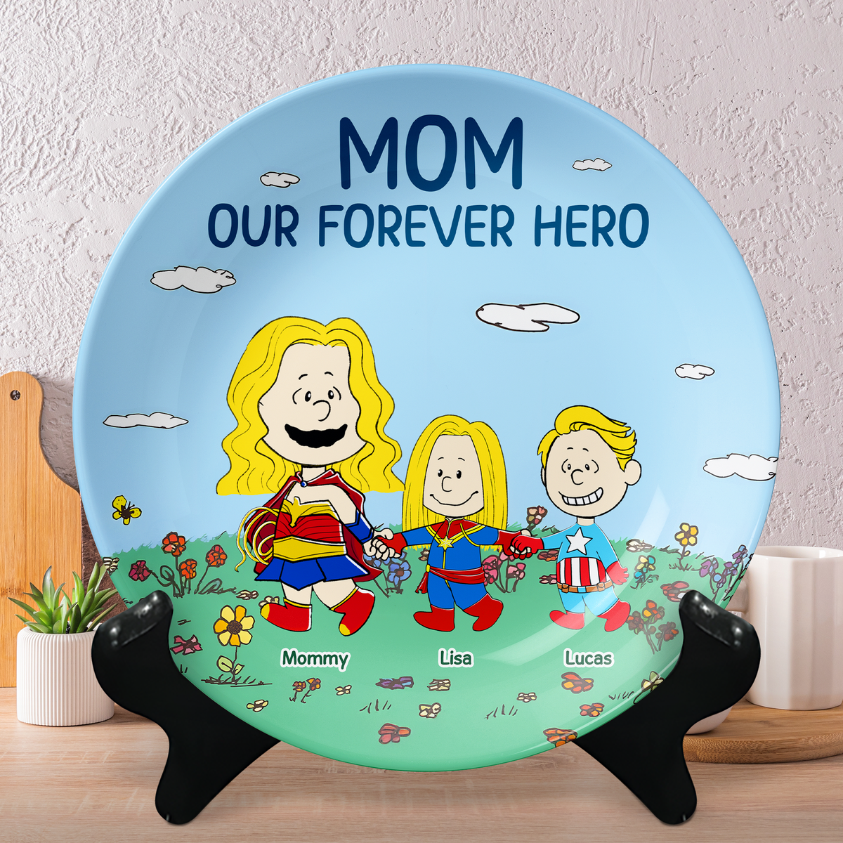 Personalized Gifts For Mom Ceramic Round Plate 02napu220325pa-Homacus