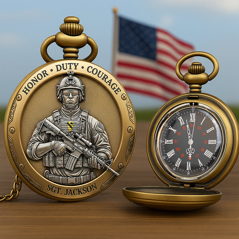 Honor Duty Courage Pocket Watch – Personalized Gifts For Veterans 05toqn230625-Homacus