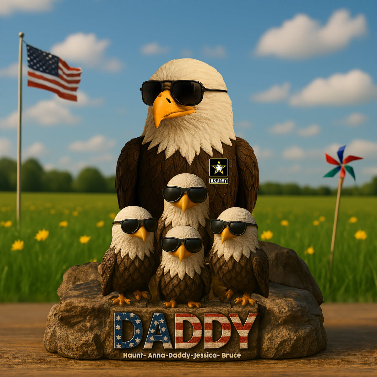 Personalized Gifts For Military Dad Plaque, Bald Eagle 01TOLU120425-Homacus