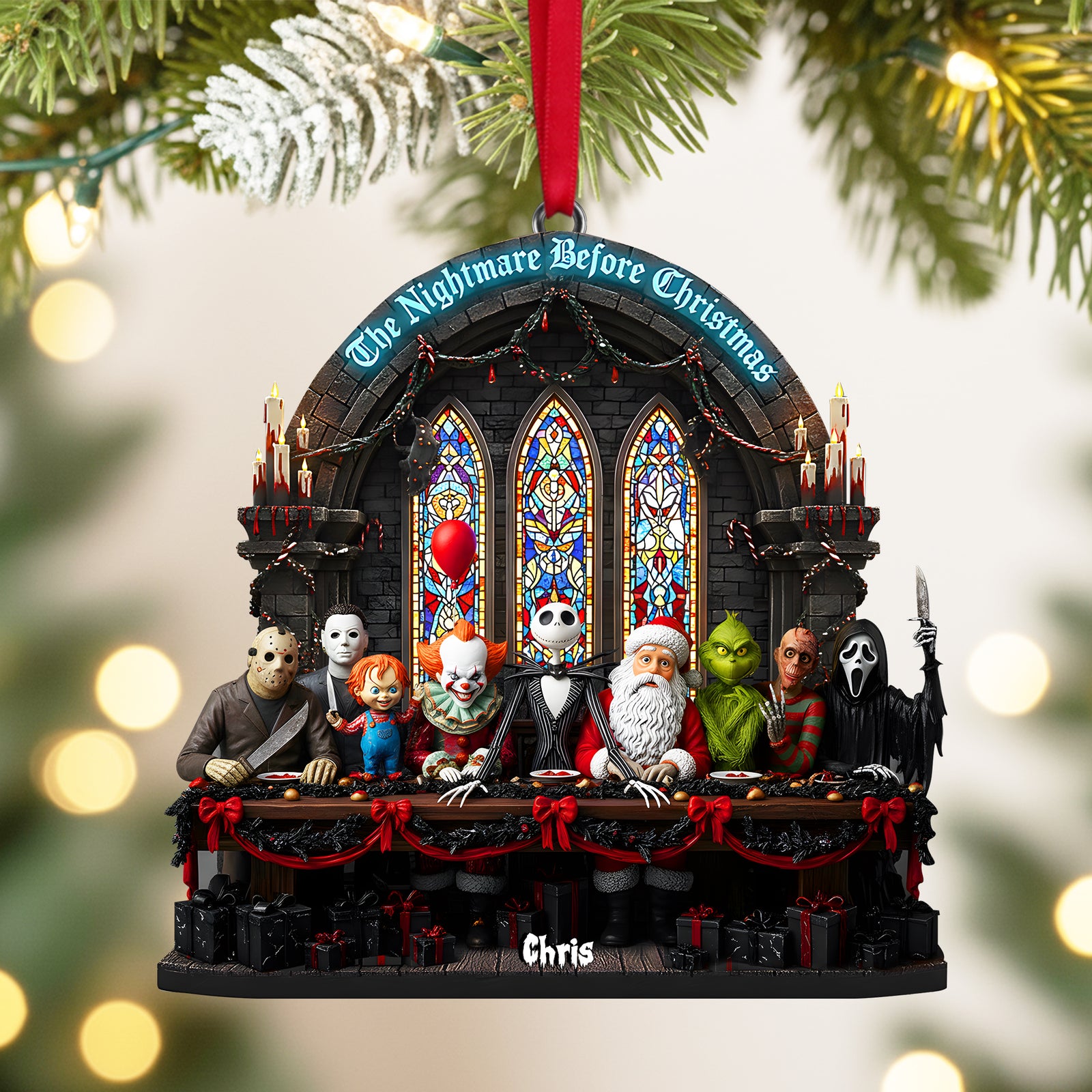 The Nightmare Feast Christmas Ornament Personalized Gifts for Horror Fans 03PALU061025-Homacus
