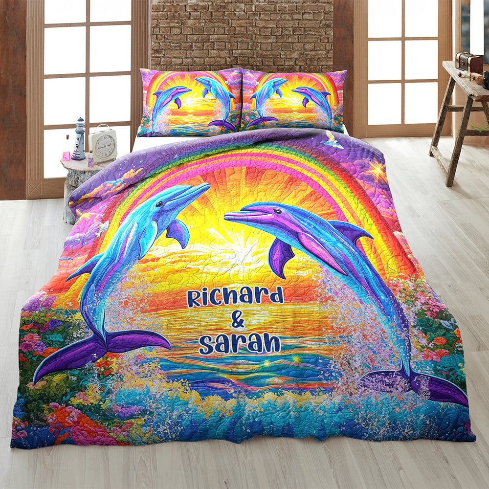 Gifts For Dolphin Couple Quilt Bedding Set Special Line 06qnqn170125-Homacus