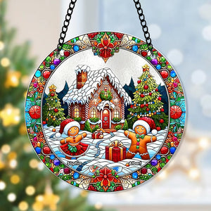 Personalized Gifts For Christmas Suncatcher Ornament 62ACQN240824 Ginger Bread Man-Homacus