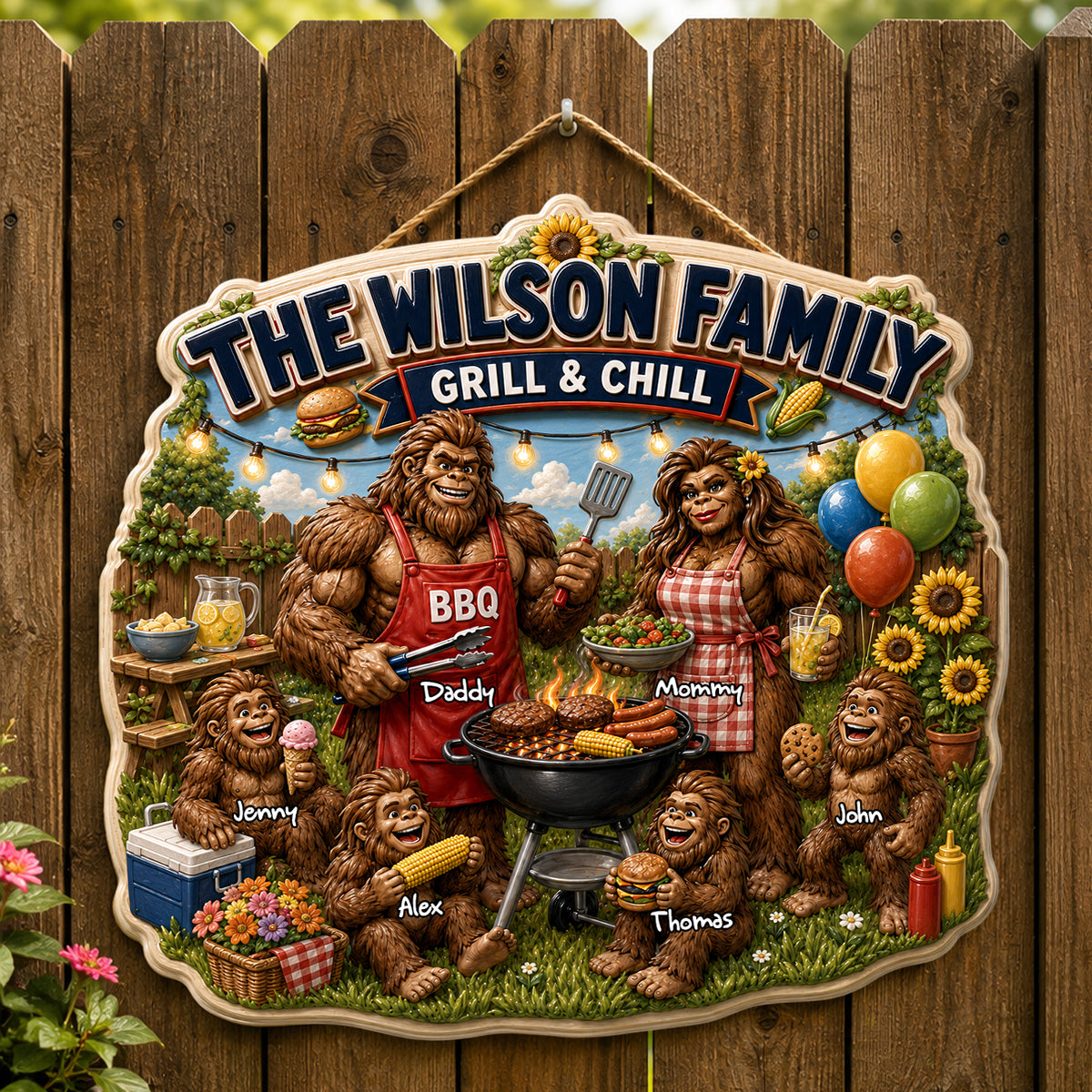 Bigfoot Family Grilling Metal Sign - Personalized Gifts For Family 02nadh260626
