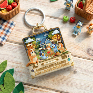 Puppy Kid And Mom Keychain - Personalized Gifts For Mother's Day Keychain 02PADH100426-Homacus